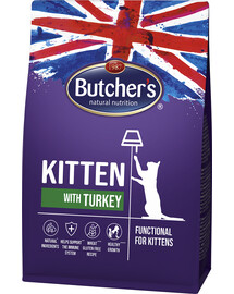 BUTCHER'S Functional Cat Kitten kačiukams su kalakutiena 3x800 g