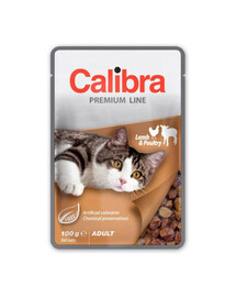 CALIBRA Cat Premium Line Adult Lamb&Poultry 100 g su ėriena ir paukštiena katėms