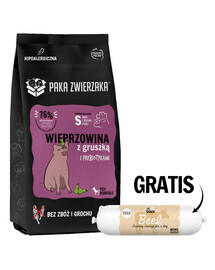 PAKA ZWIERZAKA Seventh Heaven Sausas maistas Kiauliena ir kriaušės S 9kg + Jautienos dešra šunims 200g NEMOKAMAI