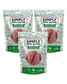 SIMPLY FROM NATURE Meat Strips Ančių mėsos juostelės šunims 3x80 g