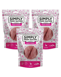 SIMPLY FROM NATURE Meat Strips Žąsienos juostelės šunims 3x80 g