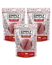 SIMPLY FROM NATURE Meat Strips Avienos mėsos juostelės šunims 3x80 g