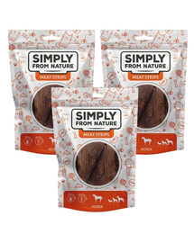 SIMPLY FROM NATURE Meat Strips Arklienos juostelės šunims 3x80 g