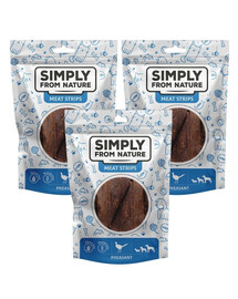 SIMPLY FROM NATURE Meat Strips Fazanų mėsos juostelės šunims 3x80 g