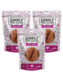 SIMPLY FROM NATURE Meat Strips Mėsos juostelės su kalakutiena ir kokosais šunims 3x80 g