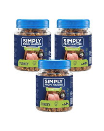 SIMPLY FROM NATURE Smart Bites Kalakutienos dresuotojai šunims 3x130g