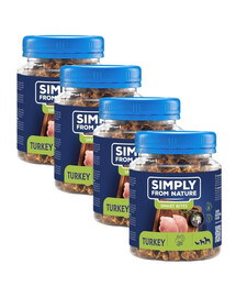 SIMPLY FROM NATURE Smart Bites Kalakutienos dresuotojai šunims 4x130g