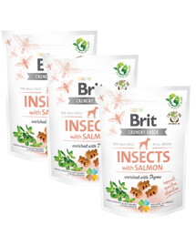 BRIT Care Dog Functional Snack Insect 3x200 g skanėstai su vabzdžiais ir lašiša