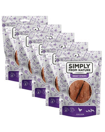 SIMPLY FROM NATURE Meat Strips Vištienos juostelės šunims 5x80 g