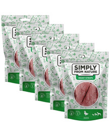 SIMPLY FROM NATURE Meat Strips Ančių mėsos juostelės šunims 5x80 g