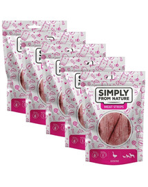 SIMPLY FROM NATURE Meat Strips Žąsienos juostelės šunims 5x80 g