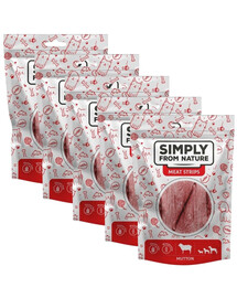 SIMPLY FROM NATURE Meat Strips Avienos mėsos juostelės šunims 5x80 g