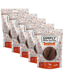 SIMPLY FROM NATURE Meat Strips Arklienos juostelės šunims 5x80 g