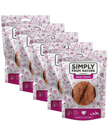 SIMPLY FROM NATURE Meat Strips Mėsos juostelės su kalakutiena ir kokosais šunims 5x80 g