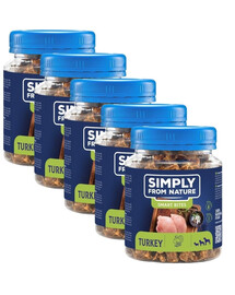 SIMPLY FROM NATURE Smart Bites kalakutienos dresuotojai šunims 5x130 g