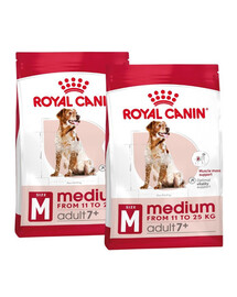 ROYAL CANIN Medium Adult 7+ sausas ėdalas suaugusiems 7-10 metų amžiaus vidutinių veislių šunims 30 kg (2 x 15 kg)