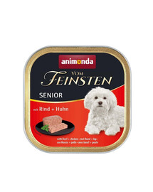 ANIMONDA Vom Feinsten Senior with Beef&Chicken 150 g su jautiena ir vištiena vyresniems šunims