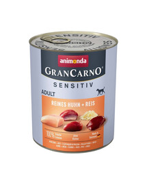 ANIMONDA GranCarno Sensitiv Pure Chicken&Rice 800 g vištienos su ryžiais jautriems suaugusiems šunims