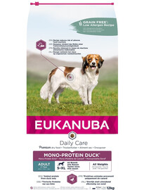 EUKANUBA Daily Care S-XL Adult Duck 12 kg monoproteinų ėdalas suaugusiems šunims