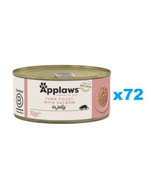 APPLAWS Cat Adult Tuna Fillet with Salmon in Jelly tunas ir lašiša drebučiuose 72x70g