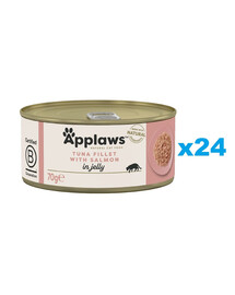 APPLAWS Cat Adult Tuna Fillet with Salmon in Jelly tunas ir lašiša drebučiuose 24x70g