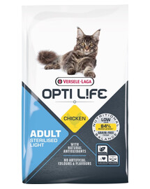 VERSELE-LAGA Opti Life Cat Sterlised/Light Chicken 7.5 kg sterilizuotoms katėms
