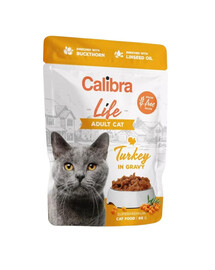 CALIBRA Cat Life Pouch Adult Turkey in gravy 85 g kalakutiena padaže katėms