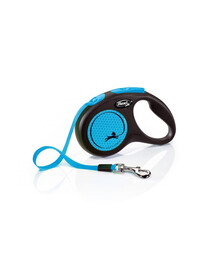 FLEXI New Neon S Tape 5 m blue automatinis pavadėlis