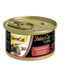 GIMCAT Shiny Cat Tuna&Salmon in Jelly 70g tunas su lašiša drebučiuose