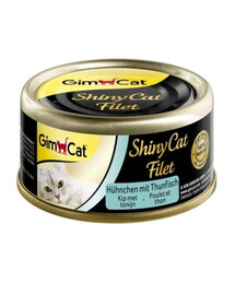 GIMCAT Shiny Cat Filet Chicken&Tuna 70g vištiena ir tunas sultinyje