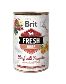 BRIT FRESH Beef with pumpkin 400 g jautienos ir moliūgų drėgnas maistas šunims