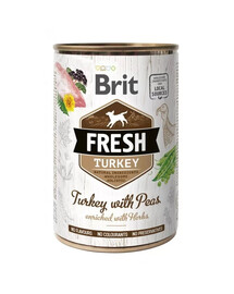 BRIT FRESH turkey & peas 400 g kalakutiena su žirneliais