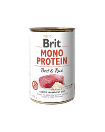 BRIT Mono Protein Beef & Rice 12x400 g monoproteinų maistas jautiena ir ryžiai
