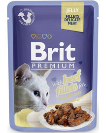 BRIT Premium Cat Delicate fillets in jelly su jautiena katėms 24x85g