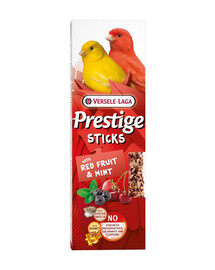 VERSELE-LAGA Prestige Sticks 2 kolbos su raudonaisiais vaisiais ir mėtomis kanarėlėms 60g