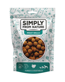 SIMPLY FROM NATURE Mėsos rutuliukai su kalakutiena ir daržovėmis šunims 80 g