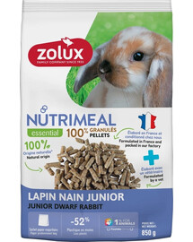 ZOLUX NUTRIMEAL 4 Miniatiūrinių triušių granulės Junior 850 g