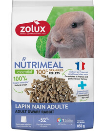 ZOLUX NUTRIMEAL 4 Miniatiūrinių triušių granulės suaugusiems 850 g