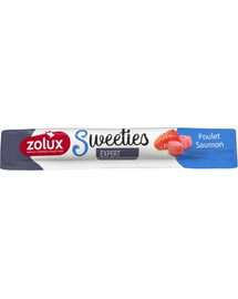 ZOLUX SWEETIES kreminis skanėstas šunims su lašiša ir vištiena 14 g