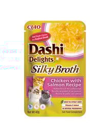 INABA Cat Dashi Delights Silky Broth Vištiena ir lašiša 40g