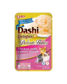 INABA Cat Dashi Delights Delicate Flakes Vištiena ir lašiša 40g