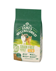 JAMES WELLBELOVED Adult 1,5 kg sausas visavertis ėdalas be grūdų suaugusioms 1-7 metų katėms, kuriame gausu kalakutienos