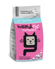 BAZYL Ag+ Compact Fresh 10 L Bentonito kačių kraikas su nano sidabru, gaivaus kvapo