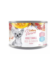 CALIBRA Dog Verve GF Adult Small Beef&Chicken 200 g Šlapias ėdalas be grūdų su jautiena ir vištiena mažų veislių šunims