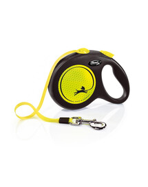 FLEXI automatinis pavadėlis NEW NEON L 5m juosta