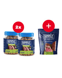 SIMPLY FROM NATURE Smart Bites Žąsų traukinukai šunims 2 x 130 g + skanėstas NEMOKAMAI