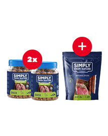 SIMPLY FROM NATURE Smart Bites Duck Trainers šunims 2 x 130 g + skanėstas NEMOKAMAI