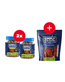 SIMPLY FROM NATURE Smart Bites Horsemeat Trainers šunims 2 x 130 g + skanėstas NEMOKAMAI