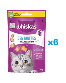 WHISKAS Dentabites 6x40g dantų skanėstai suaugusioms katėms