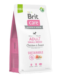 BRIT Care Dog Sustainable Adult Small Breed su vištiena ir vabzdžiais 7 kg